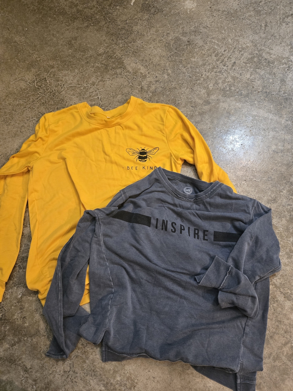 Gray INSPIRE Long Sleeve And Yellow Be Kind Long Sleeve Bundle